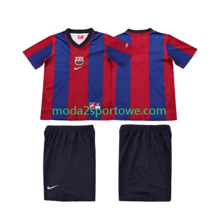 Koszulka FC Barcelona 1999 Retro Dziecięcy Domowe Stroje Piłkarskie 1998 Krótki Rękaw